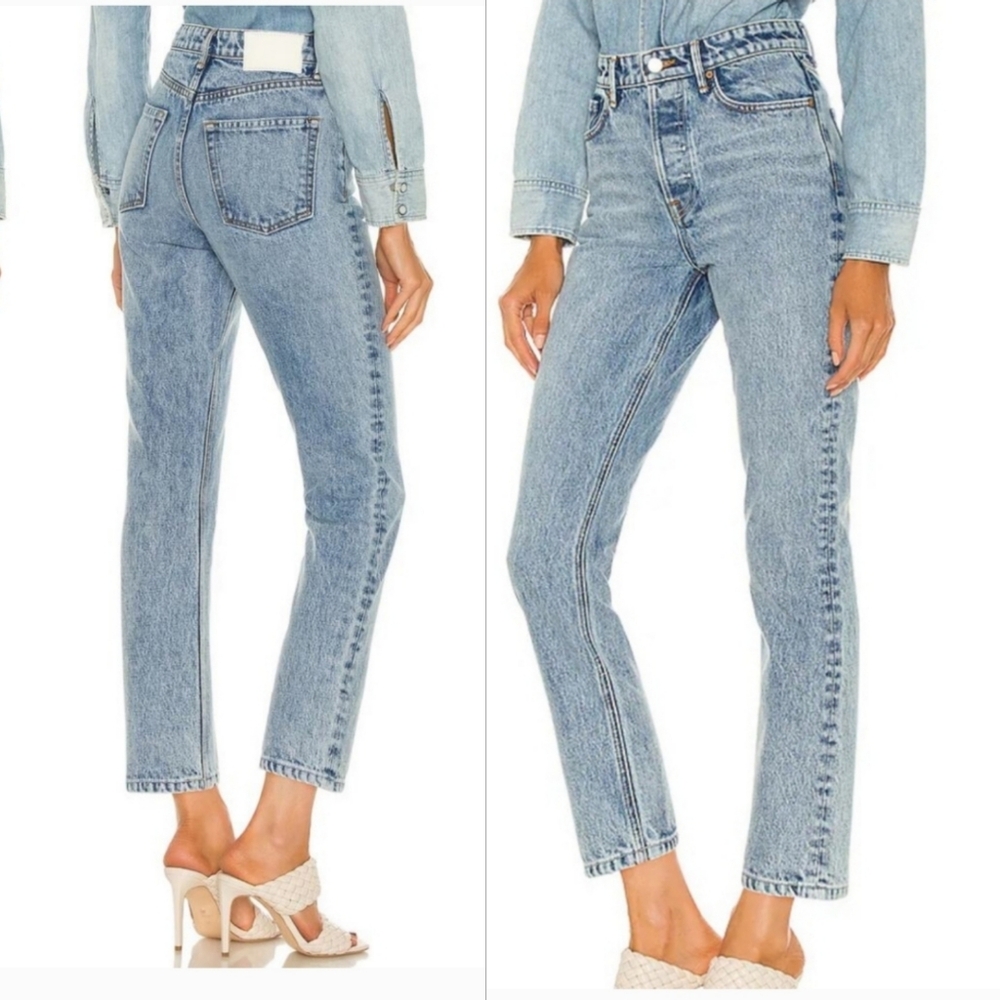 GRLFRND Karolina High Rise Straight Crop in Larchmont Size 24